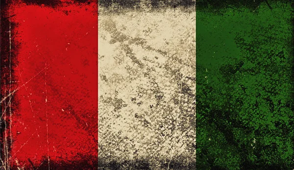 Vintage old flag of Italy. Art texture painted Italy national flag.