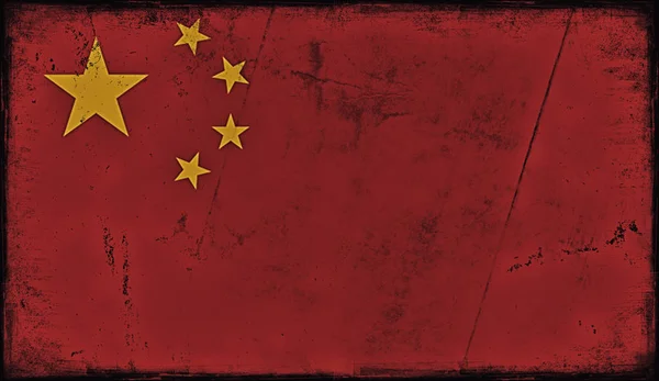 Vintage Old Flag China Art Texture Painted China National Flag — Stock Photo, Image