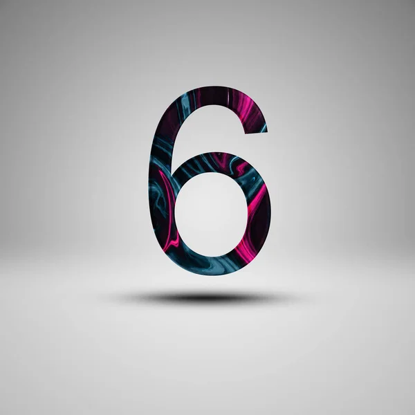 Number Illustration Painted Cyberpunk Acrylic Design Elements Isolated Background — Stock Photo, Image