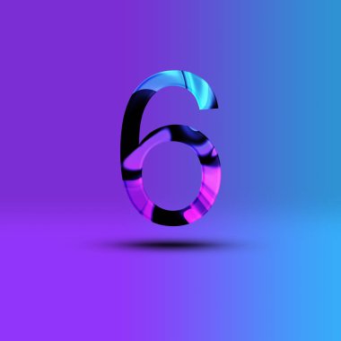 6 numaralı resim. Yaratıcı synthwave cyberpunk tasarım öğeleri. Arka plan üzerinde izole.