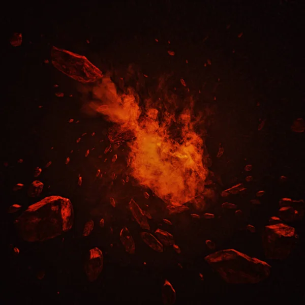 Cometa Fuego Espacio Con Tormenta Meteoritos Poderosa Estrella Movimiento Arte —  Fotos de Stock