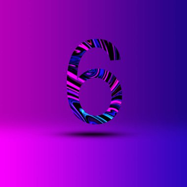 6 numaralı resim. Yaratıcı synthwave cyberpunk tasarım öğeleri. Arka plan üzerinde izole.