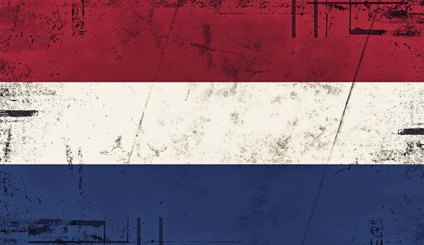 Vintage Oude Vlag Van Nederland Het Patroon Van Kunst Geschilderd — Stockfoto