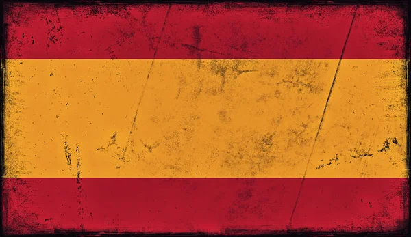 Vintage old flag of Spain. Art texture painted Spain national flag.