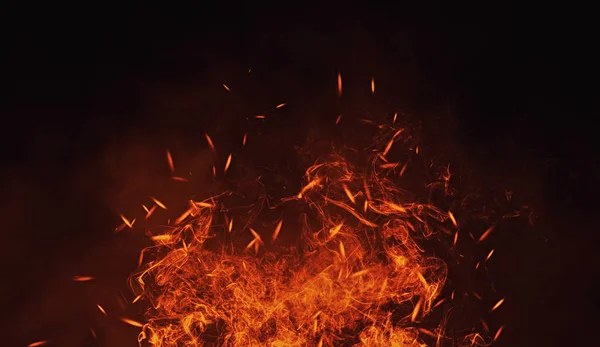 Perftect 炎の背景に火粒子輝き燃え差しとテクスチャ バナー チラシ カードのためのテクスチャ — ストック写真