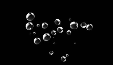 Kabarcıklar sualtı doku bindirmeleri izole arka plan.