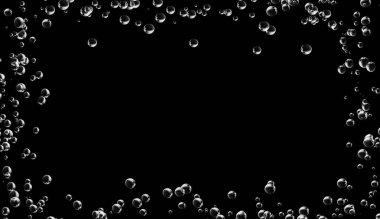 Sınır oksijen kabarcıkları. Soyut çerçeveden afiş, el ilanı, kapak.