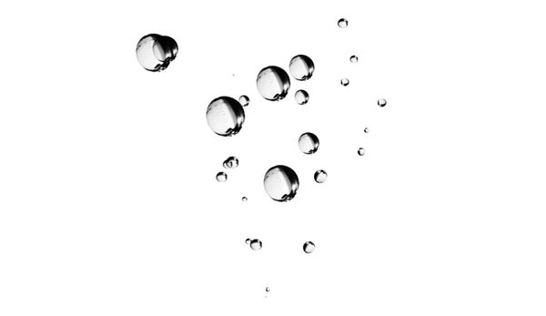 Пузырьки Прозрачной Воды Изолированном Белом Фоне — стоковое фото