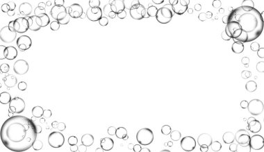 Sınır su kabarcıkları. Soyut çerçeveden afiş, el ilanı, kapak.