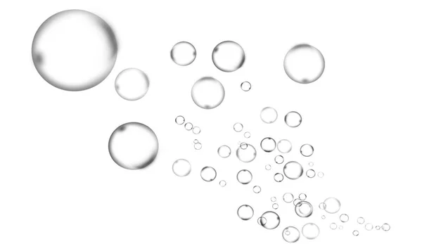 Clean Oxygen Bubbles Isolated White Background Texture Overlays — Stock Photo, Image