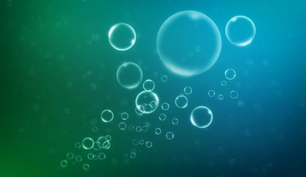 Burbujas Bajo Agua Sobre Fondo Verde Degradado Textura Abstracta — Foto de Stock