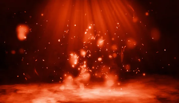 Частинки Вогню Ізольовані Фоні Текстура Димового Туману Накладається — стокове фото
