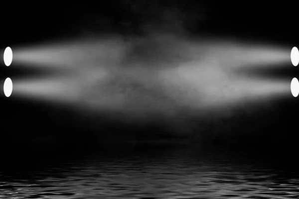 Projektör Projektör Ile Yansıması Siyah Arka Plan Üzerine Izole — Stok fotoğraf