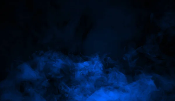 Abstract Blauw Rook Mist Mist Een Zwarte Achtergrond Textuur Achtergrond — Stockfoto