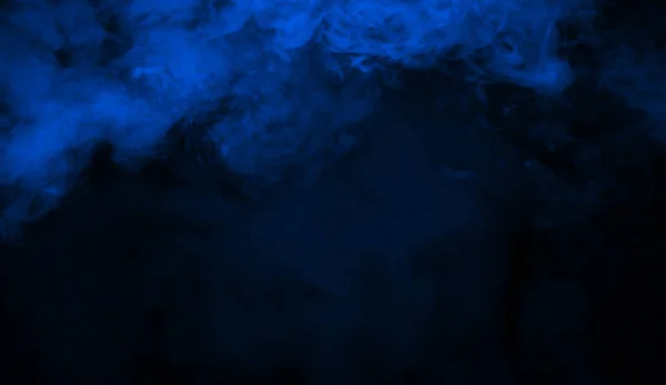 Abstract Blauw Rook Mist Mist Een Zwarte Achtergrond Textuur Achtergrond — Stockfoto