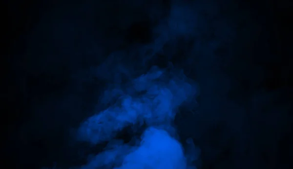 Abstract Blauw Rook Mist Mist Een Zwarte Achtergrond Textuur Achtergrond — Stockfoto