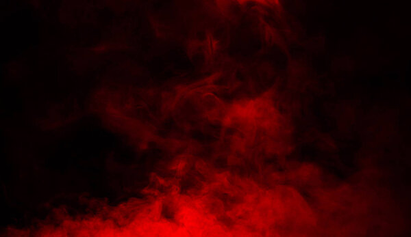 Red smoke stage studio. Abstract fog texture overlays.