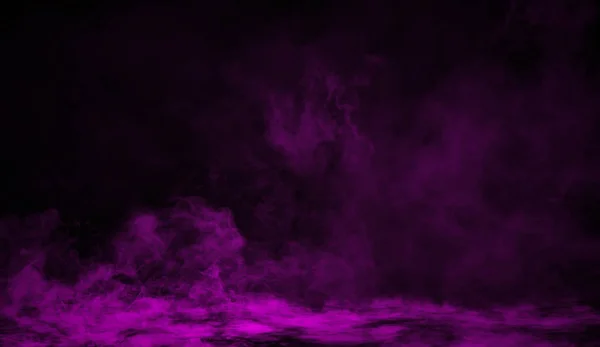 床に紫の煙 孤立したテクスチャ オーバーレイの背景 — ストック写真
