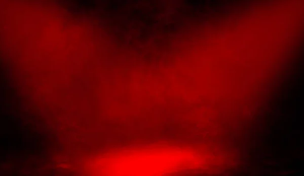 Roter Rauch Bühnenstudio Abstrakter Scheinwerfer Mit Nebelauflagen — Stockfoto