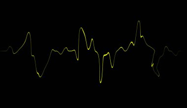 Renkli konuşan ses dalgası satırları. Müzik, ses, için siyah arka plan üzerine bilim veya teknoloji izole .