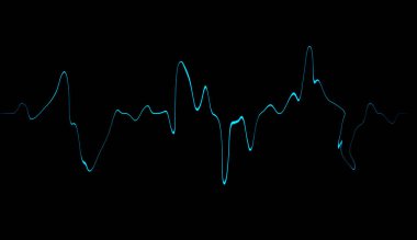 Renkli konuşan ses dalgası satırları. Müzik, ses, için siyah arka plan üzerine bilim veya teknoloji izole .
