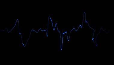 Renkli konuşan ses dalgası satırları. Müzik, ses, için siyah arka plan üzerine bilim veya teknoloji izole .