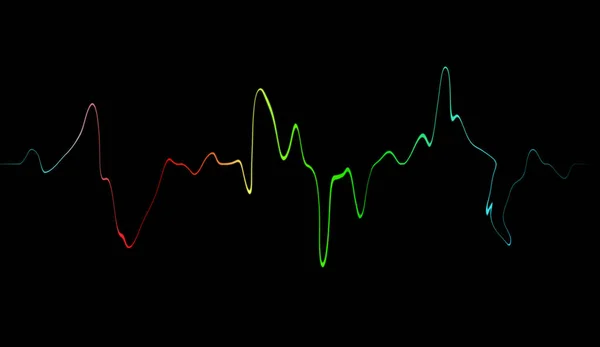 Πολύχρωμες Γραμμές Μιλώντας Ηχητικό Κύμα Απομονωμένα Μαύρο Φόντο Για Μουσική — Φωτογραφία Αρχείου
