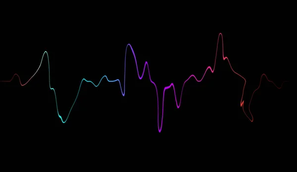 Renkli Konuşan Ses Dalgası Satırları Müzik Ses Için Siyah Arka — Stok fotoğraf