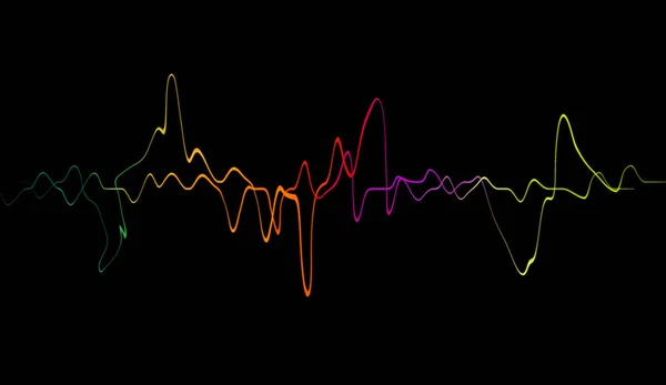 Kolorowe Powiedziala Fali Dźwiękowej Białym Czarnym Tle Muzyki Dźwięku Nauki — Zdjęcie stockowe