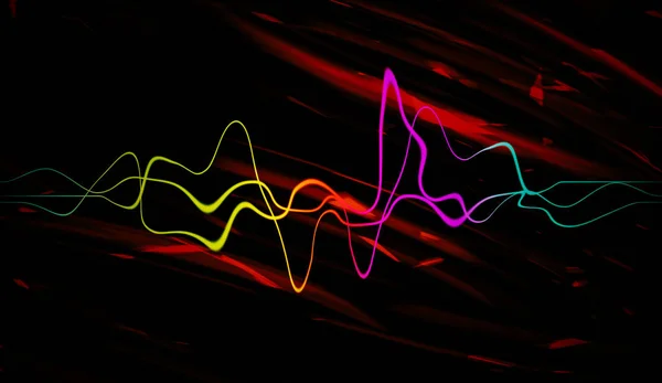 Audio Digitális Hangszínszabályzás Technológia Impulzus Musical Absztrakt Színes Hanghullámok Party — Stock Fotó