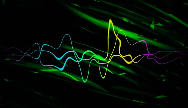 デジタル オーディオのイコライザー技術 パルス ミュージカル 抽象的なカラフルな音の波パーティー クラブ ディスコします — ストック写真