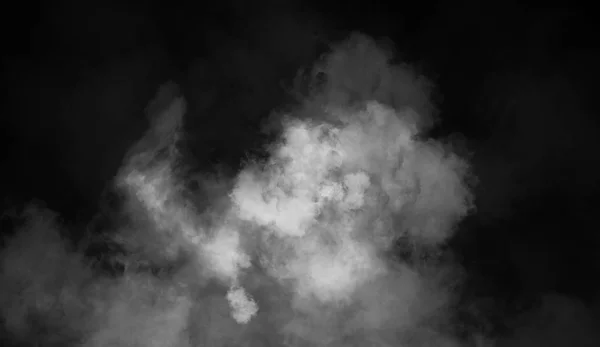 Nevoeiro e neblina efeito no fundo preto. Sobreposições de textura de fumo — Fotografia de Stock