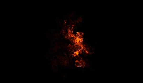 Fuego de humo sobre fondo negro aislado. Elemento de diseño . — Foto de Stock