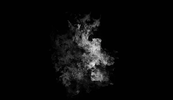 Rauch auf isoliertem schwarzem Hintergrund. Gestaltungselement. — Stockfoto