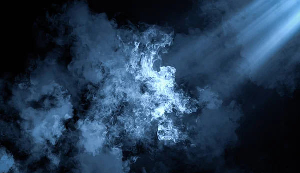 추상적인 푸른 연기 증기에 이동합니다. 아로마 테라피의 개념. — 스톡 사진