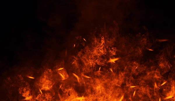 Tűz, hő, szenvedély, textúra. Tűz részecskék embers háttér. Design elem. — Stock Fotó