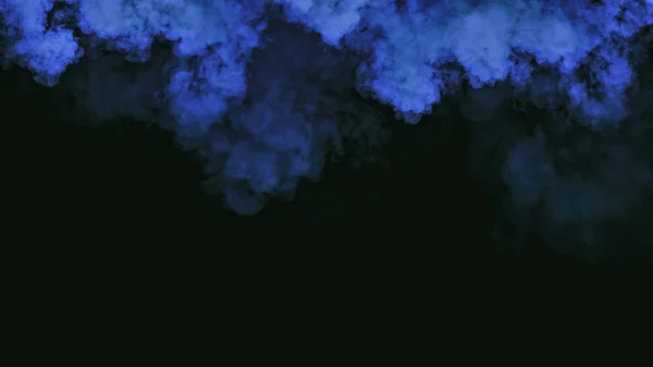 Ομίχλη και την ομίχλη επίδραση σε μαύρο φόντο. Μπλε καπνό υφή — Φωτογραφία Αρχείου