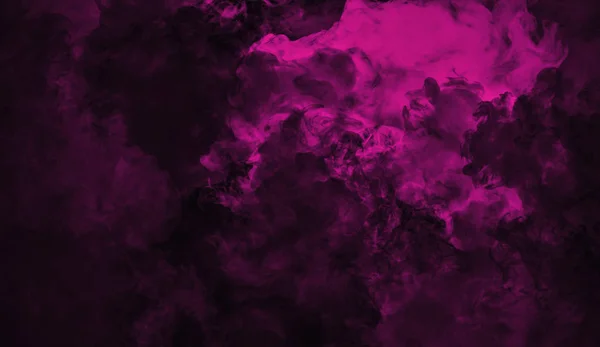 Abstrato vapor de fumaça roxa se move sobre um fundo preto. O conceito de aromaterapia — Fotografia de Stock