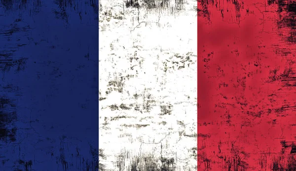 Flag of France . Patriotic old grunge vintage overlays texture background. — Stock Photo, Image