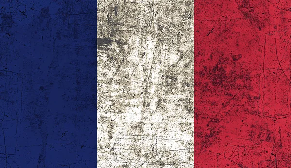 Frankreich-Flagge. Patriotischer alter Grunge-Vintage überlagert Textur-Hintergrund. — Stockfoto