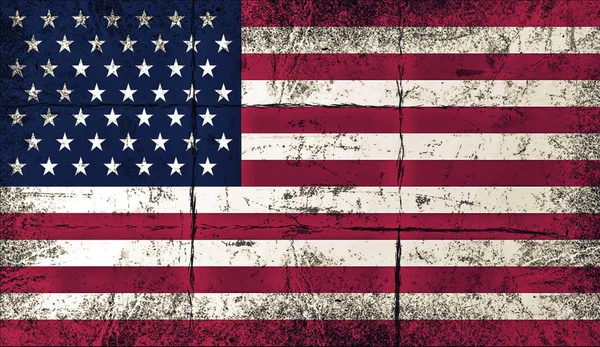 Bandera de USA. Patriótico viejo grunge vintage textura superposiciones fondo . — Foto de Stock