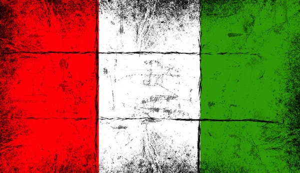 Vlajka Itálie. Vlastenecké staré grunge vintage textury pozadí. — Stock fotografie