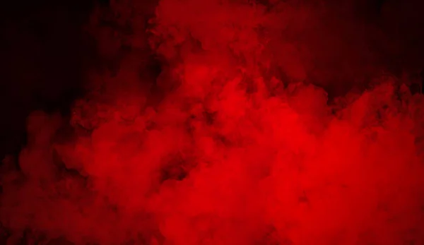 Effetto nebbia rossa e nebbia su sfondo nero isolato per testo o spazio. Texture fumo — Foto Stock