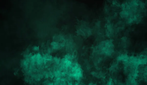 El vapor de humo verde se mueve sobre un fondo negro. El concepto de aromaterapia —  Fotos de Stock