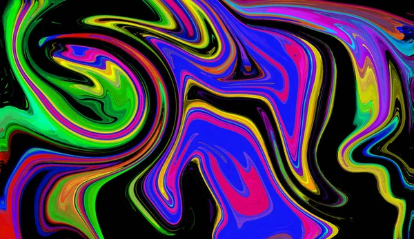 Abstract background with psychedelic painting in vivid colors. Marbleized bright effect with fluid colors, background for wallpapers.