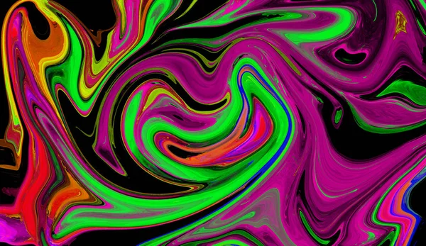 Fondo abstracto con pintura psicodélica en colores vivos. Efecto brillante marmolizado con colores fluidos, fondo para fondos de pantalla . — Foto de Stock