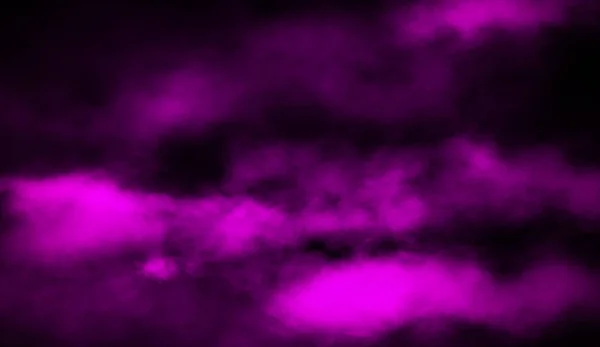 抽象紫色烟雾雾在黑色背景。设计元素. — 图库照片
