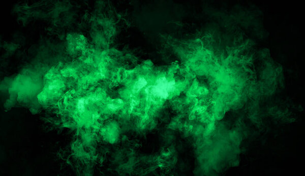 Green fog or smoke isolated special effect. Coudiness, mist or background.