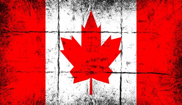 Bandera de Canadá. Patriótica viejo grunge vintage fondo . — Foto de Stock