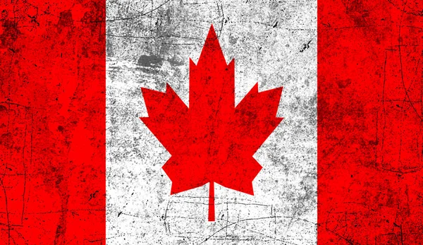 Drapeau du Canada. Patriotique vieux fond vintage grunge . — Photo